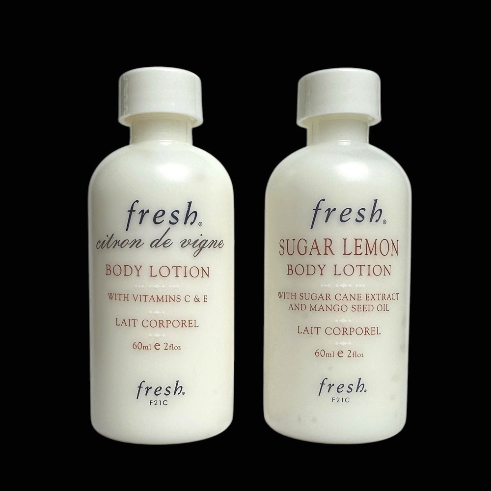 Fresh Body Lotion Duo Sugar Lemon & Citron de Vigne 2oz Travel Size Set of 2